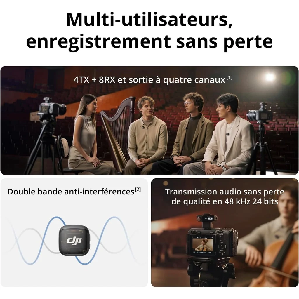 DJI Mic 3 (2 émetteurs, 1 récepteur, boîtier de recharge), photo 3