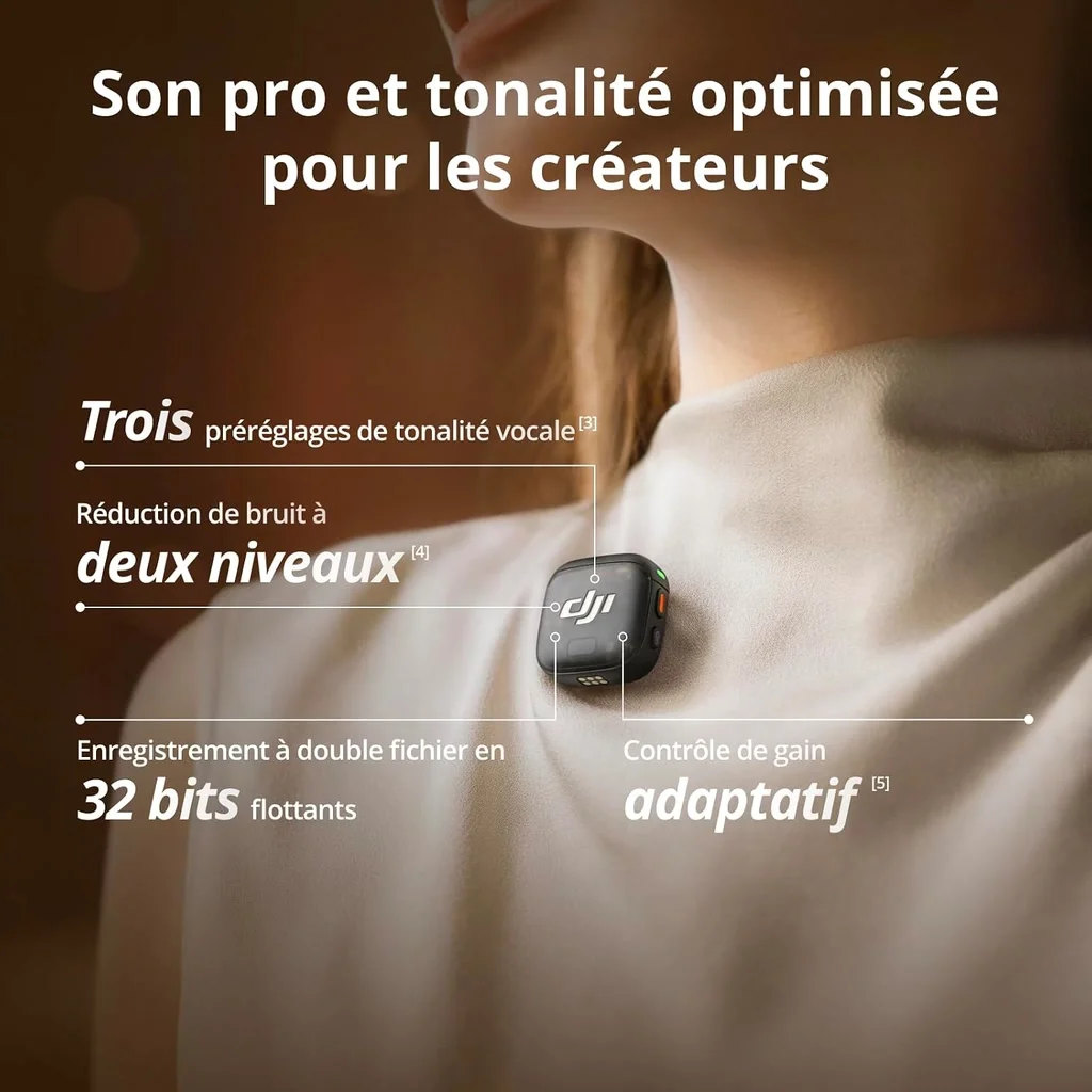 DJI Mic 3 (2 émetteurs, 1 récepteur, boîtier de recharge), photo 4